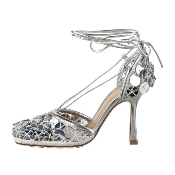 Bottega Veneta Shoes - Bottega Veneta Silver Leather Heels